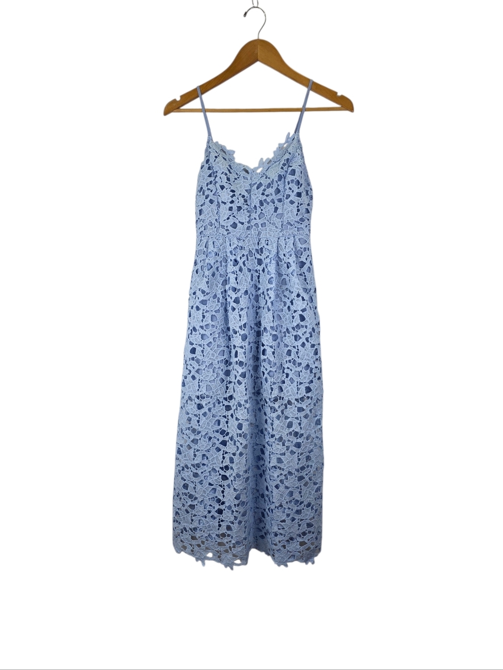 ASTR the label Sleeveless Lace Fit & Flare Midi Dress Periwinkle Womens XS EUC